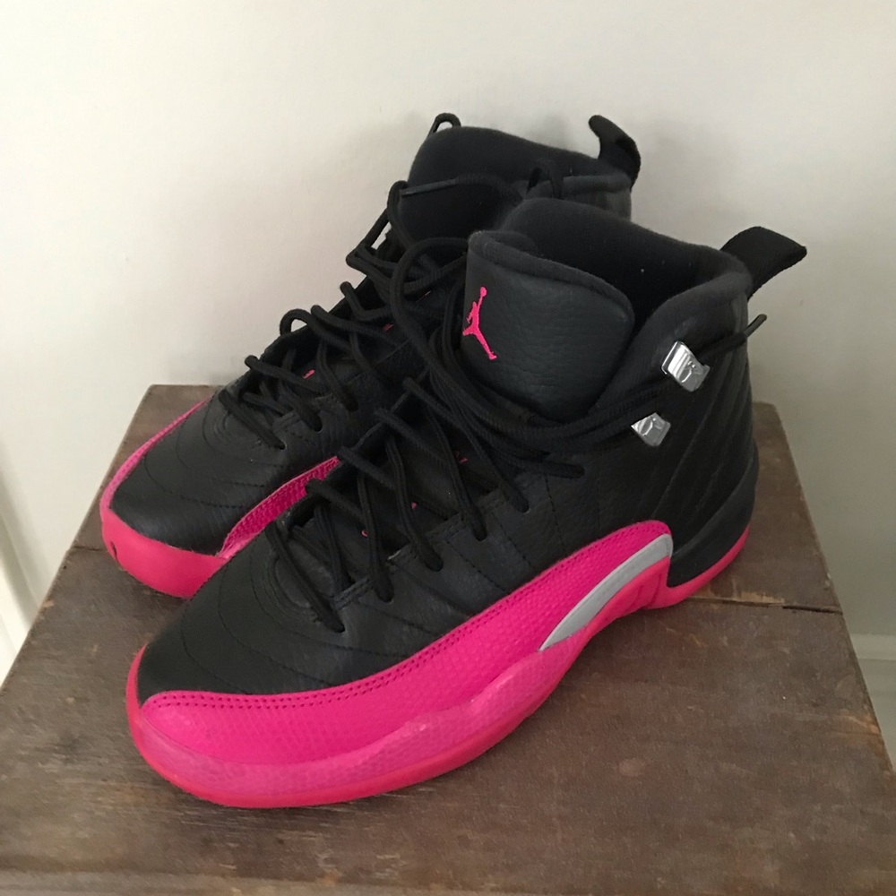 Youth Nike Air Jordan 12 Deadly Pink/Black
